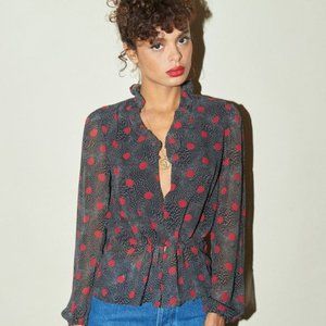 Rouje Jerry Top in Black and Red